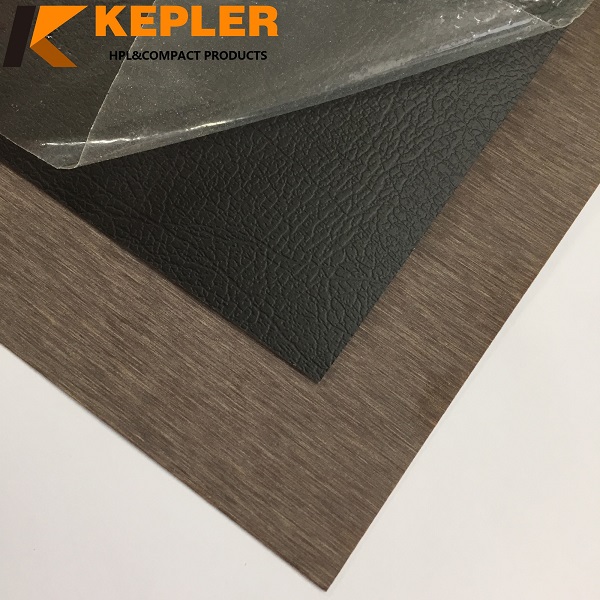 Kepler decorative special T10 textured surface 0.8mm high pressure laminate furniture hpl sheets with plastic protective film