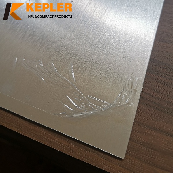 Kepler 1220*2440*0.8mm Silver Metallic Finish High Pressure Laminate Sheet 