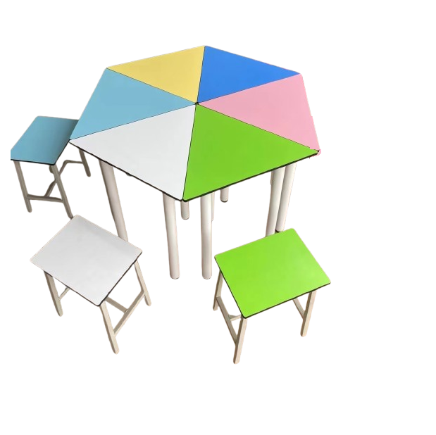 Hexagonal Shape Free Combination Formica 12mm 13mm HPL Compact Laminate Board for School Kindergarten Table Desk Chair